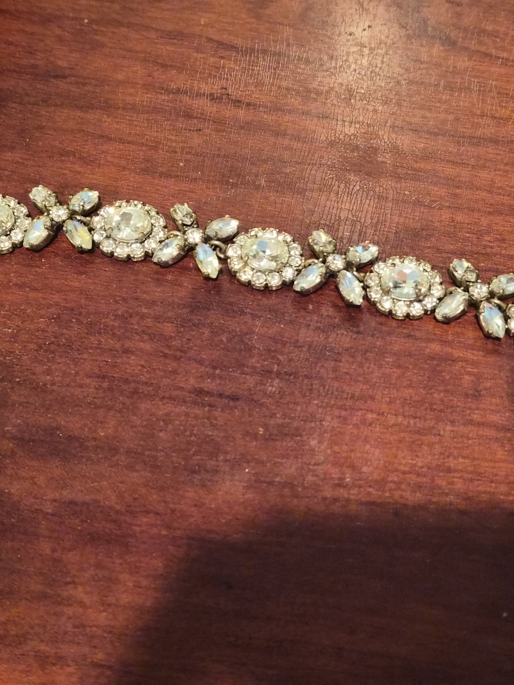 J.Crew Antiqued Brass Rhinestone Crystal Statement Link Bracelet